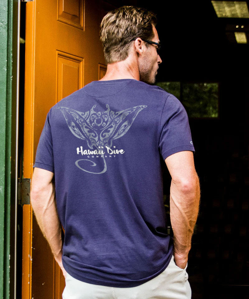 Tribal Dive - Indigo Short Sleeve Pima T-Shirt