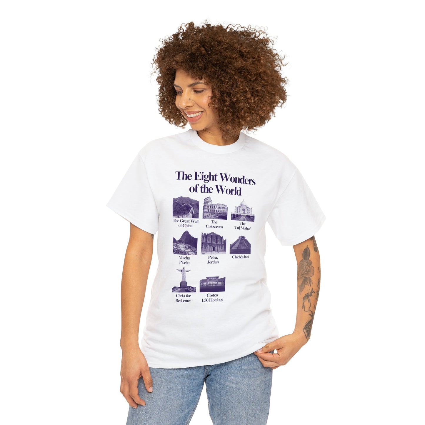 The Eight Wonders of the world (Costco $1.50 Hotdogs) - Unisex Heavy Cotton Tee