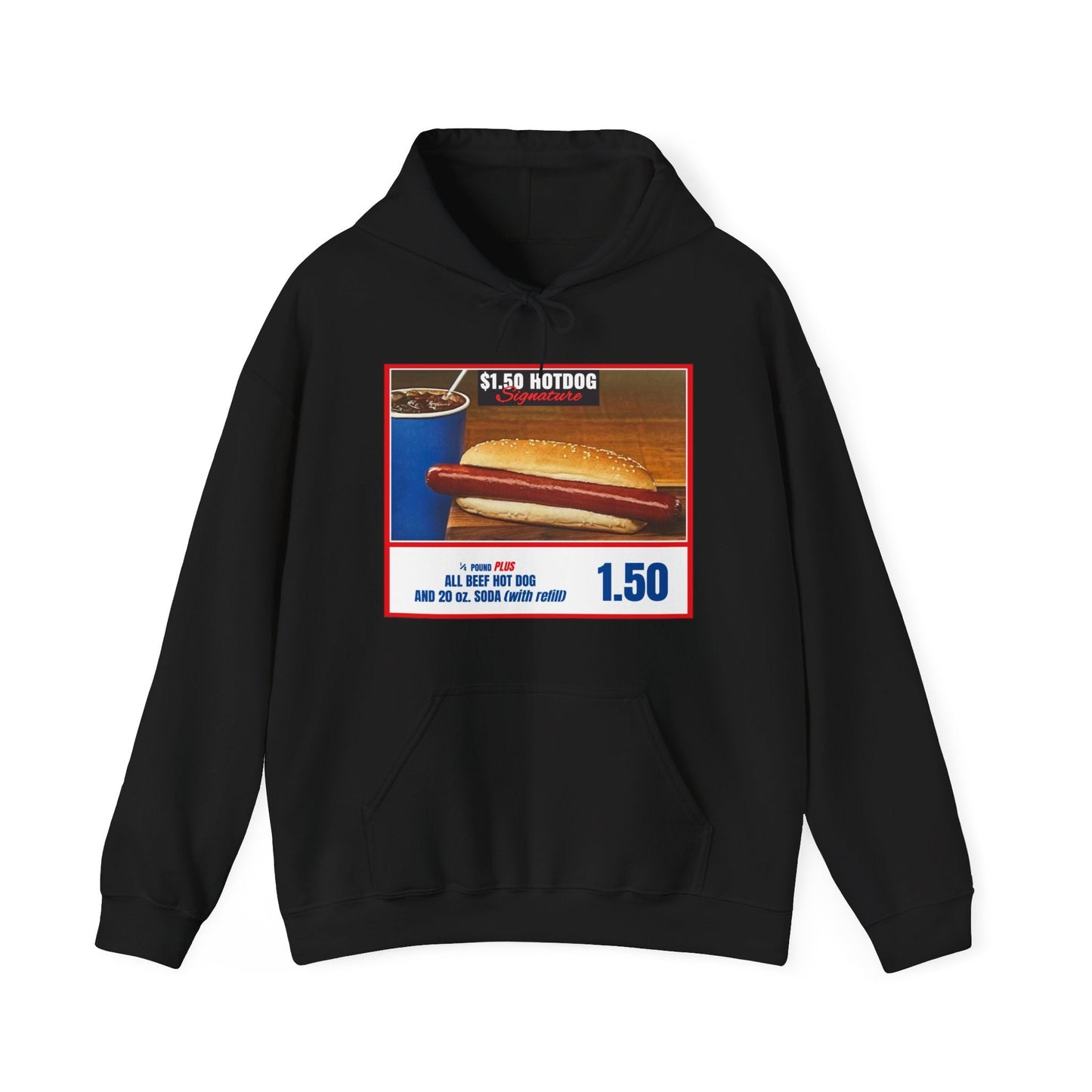 Costco $1.50 Hotdog (with back quote) - Unisex Heavy Blendâ„¢ Hooded Sweatshirt