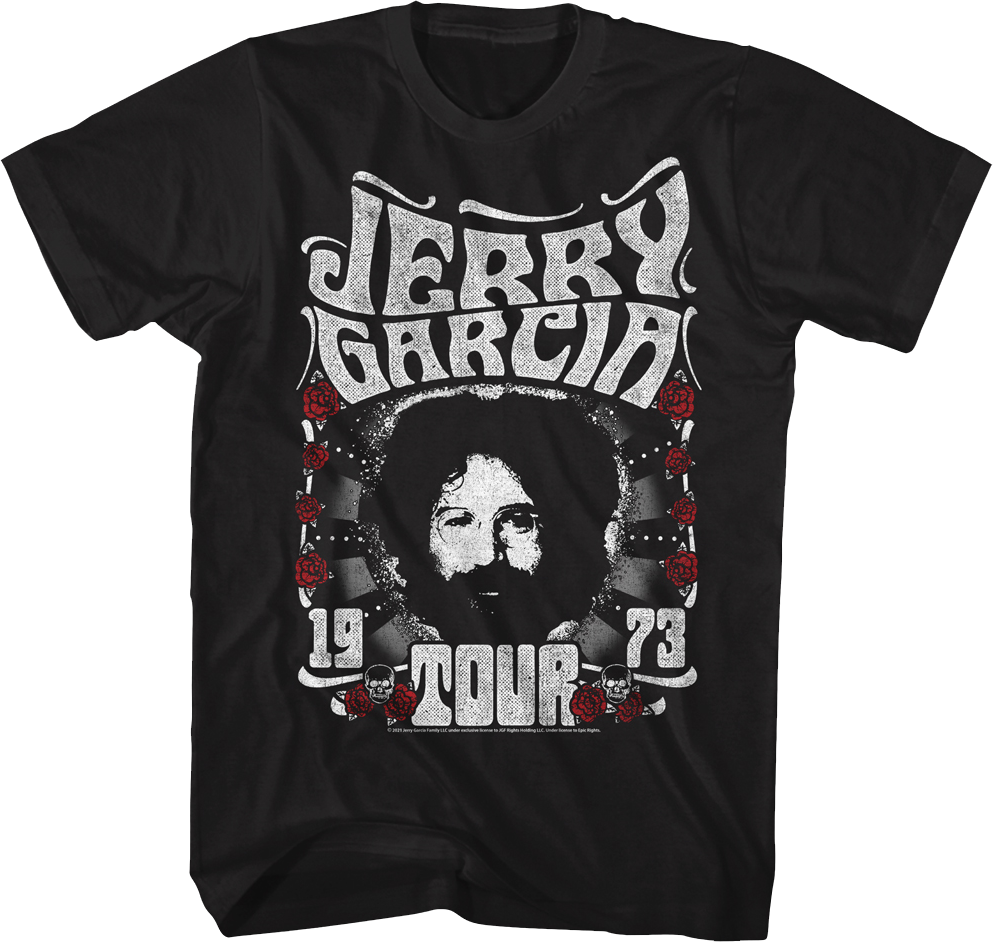 Black 1973 Tour Jerry Garcia T-Shirt