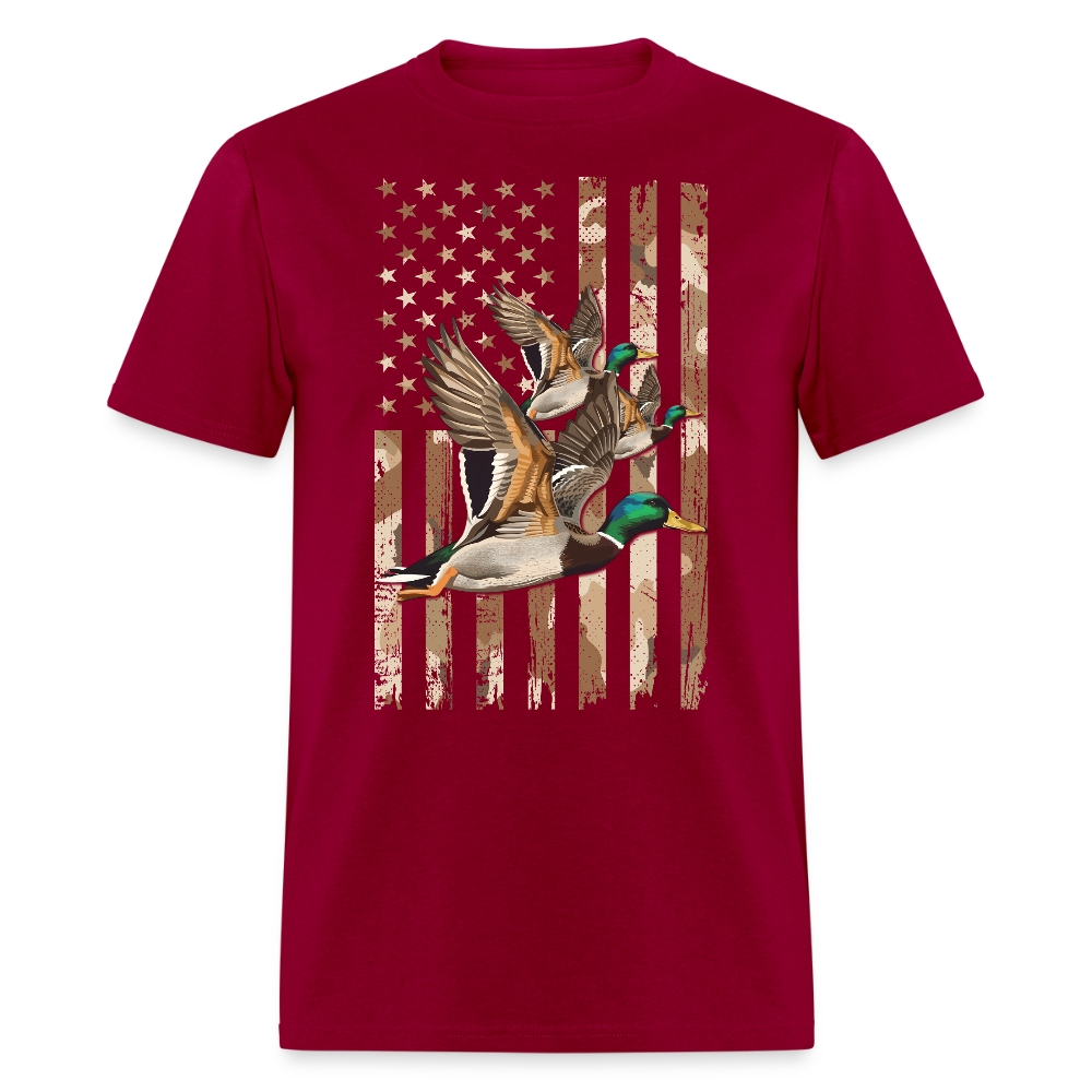 American Flag Waterfowl Hunting T Shirt