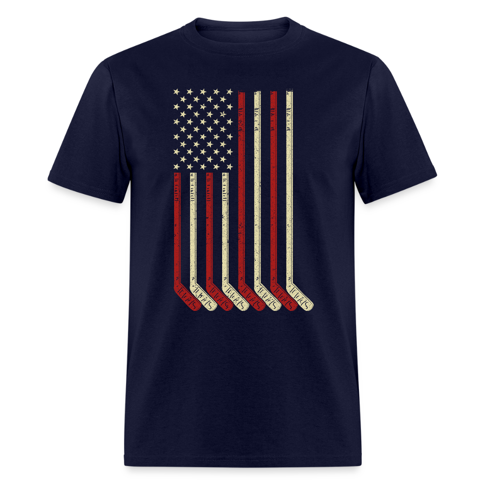 USA Flag Patriotic American Hockey T Shirt