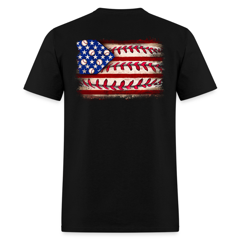 Baseball American Flag Double-Sided Print T Shirt