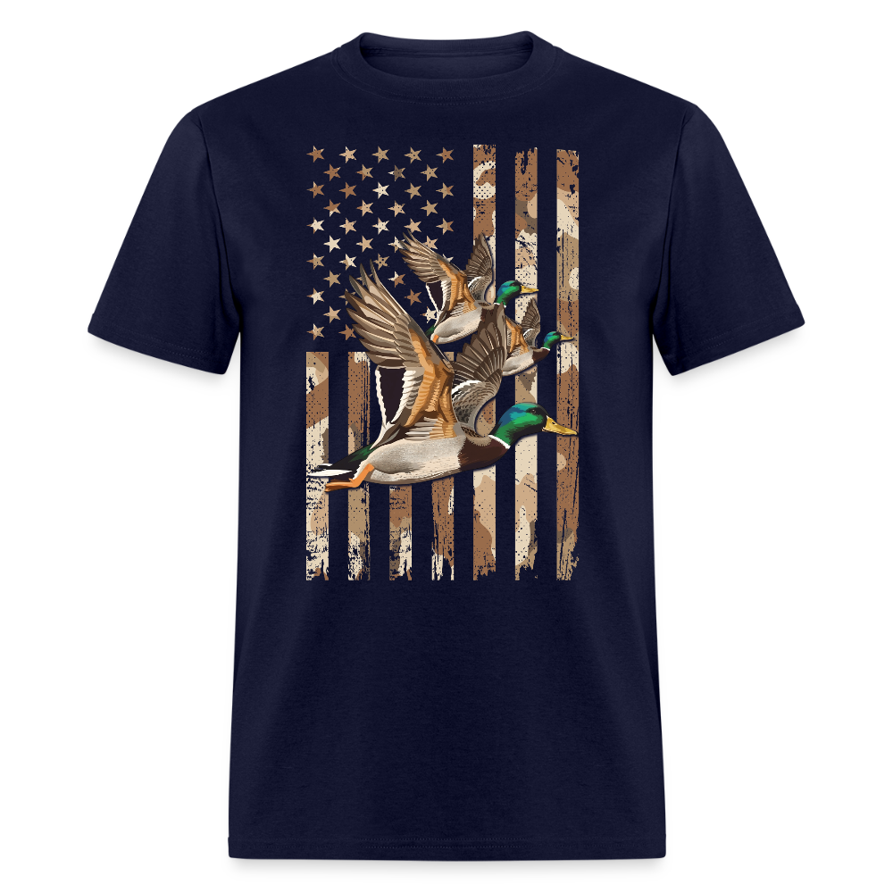 American Flag Waterfowl Hunting T Shirt
