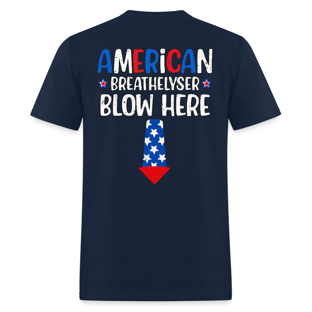 American Breathelyser Blow Here T Shirt