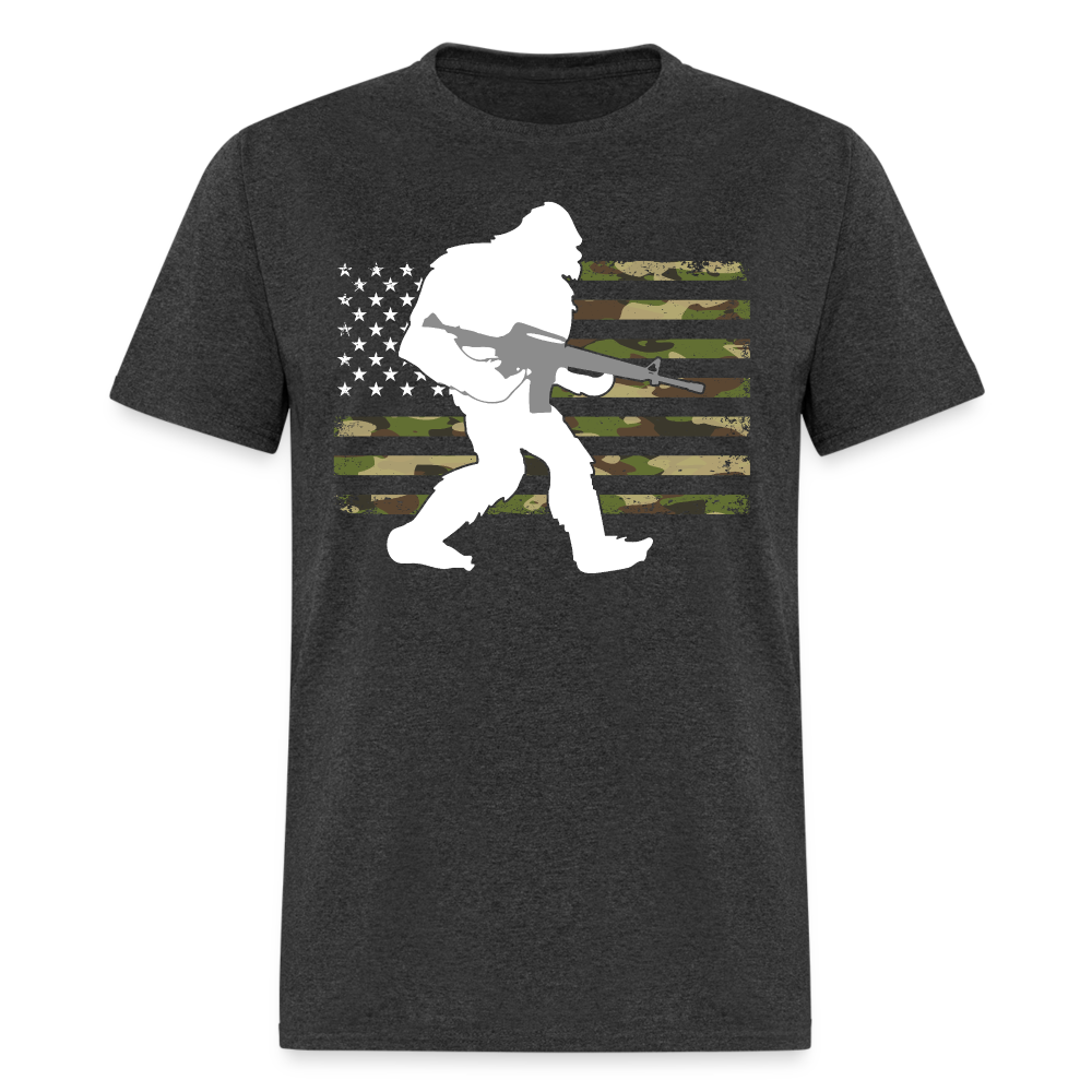 Bigfoot Camo US American Flag T Shirt