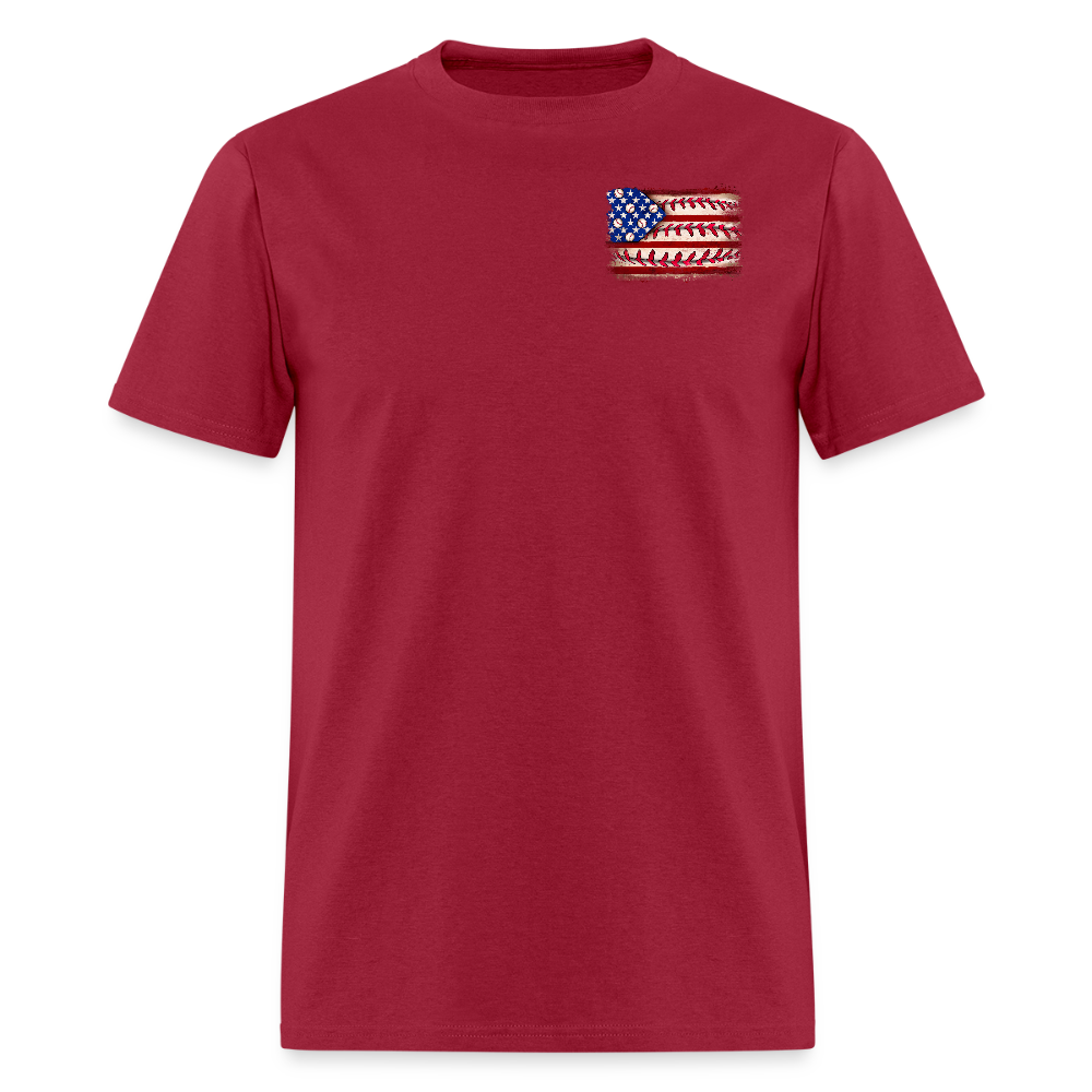 Baseball American Flag Double-Sided Print T Shirt