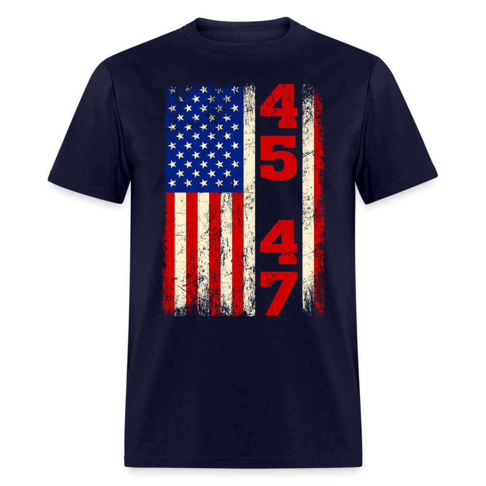 45 47 Trump Vintage USA Flag T Shirt