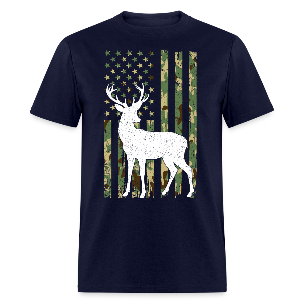 Whitetail Buck Deer Hunting American Camouflage T Shirt