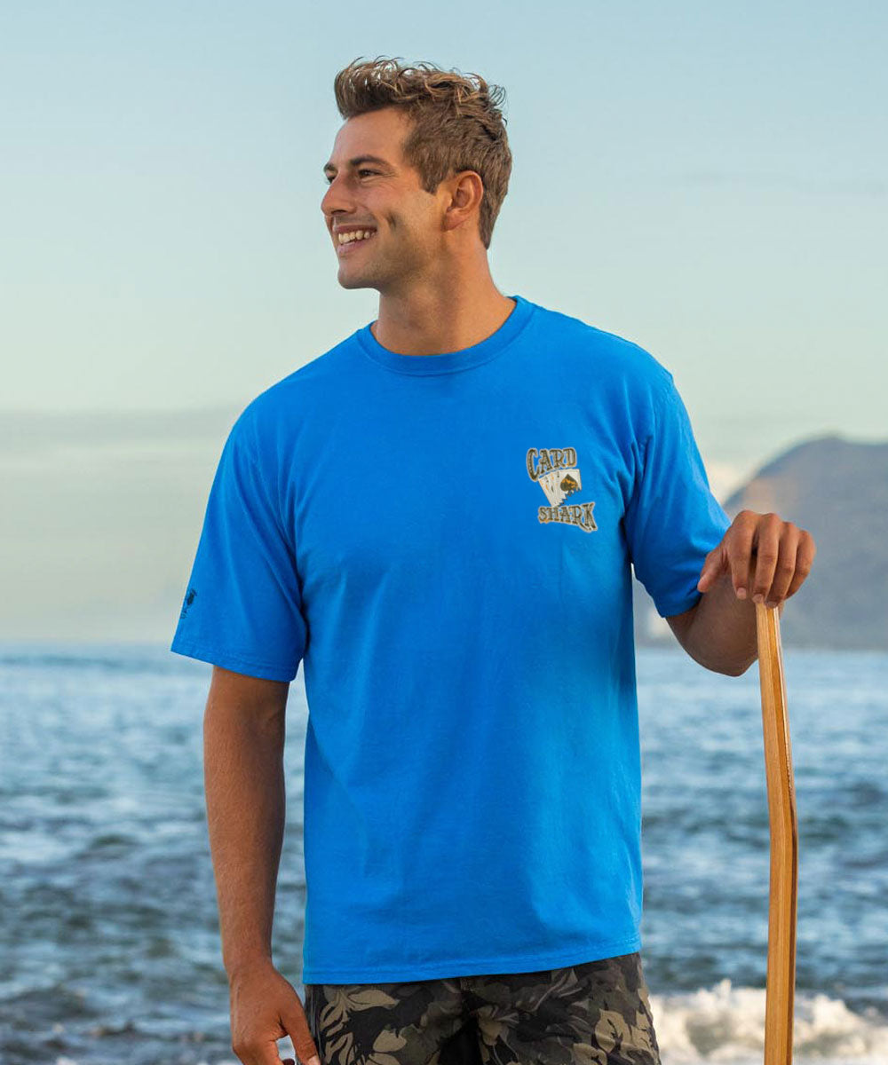 Card Shark Grill - Blue Hawaii Dyed Short Sleeve Crewneck T-Shirt