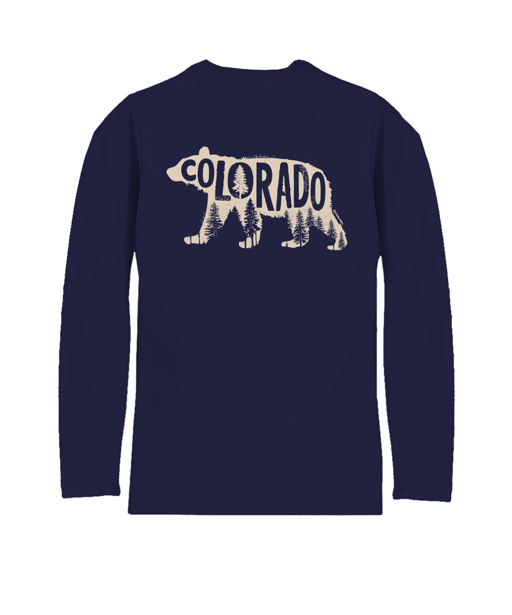 Forest Bear - Indigo Long Sleeve Pima T-Shirt