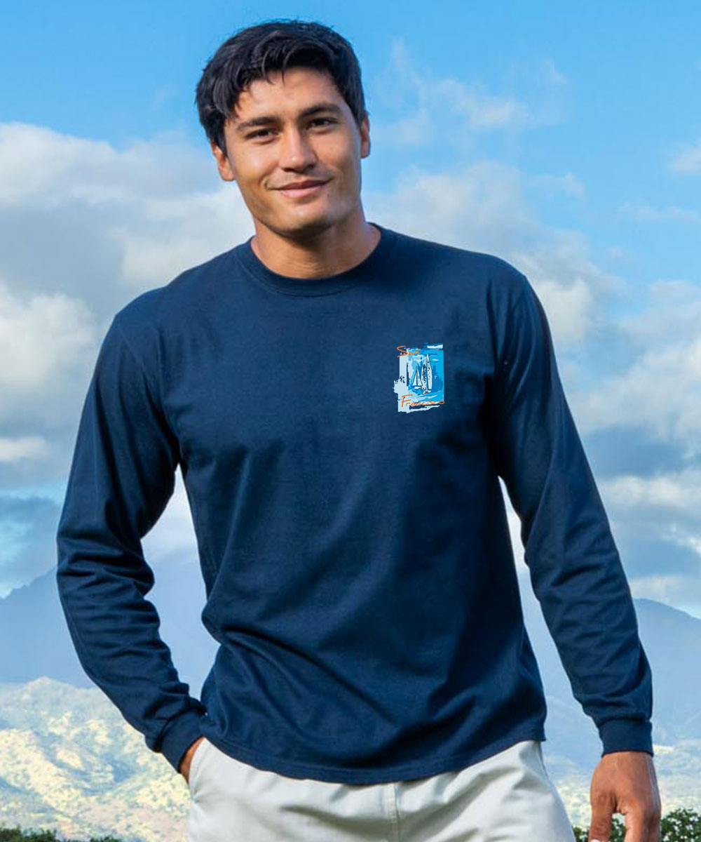 San Francisco Favs - Navy Long Sleeve Crewneck T-Shirt