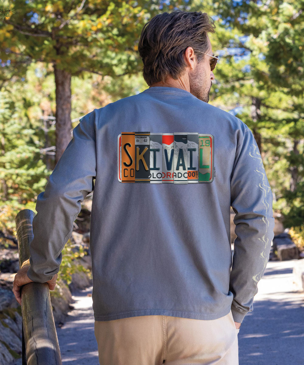 License To Ski - Crater Dyed® Long Sleeve Crewneck T-Shirt