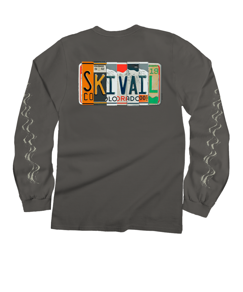 License To Ski - Crater Dyed® Long Sleeve Crewneck T-Shirt