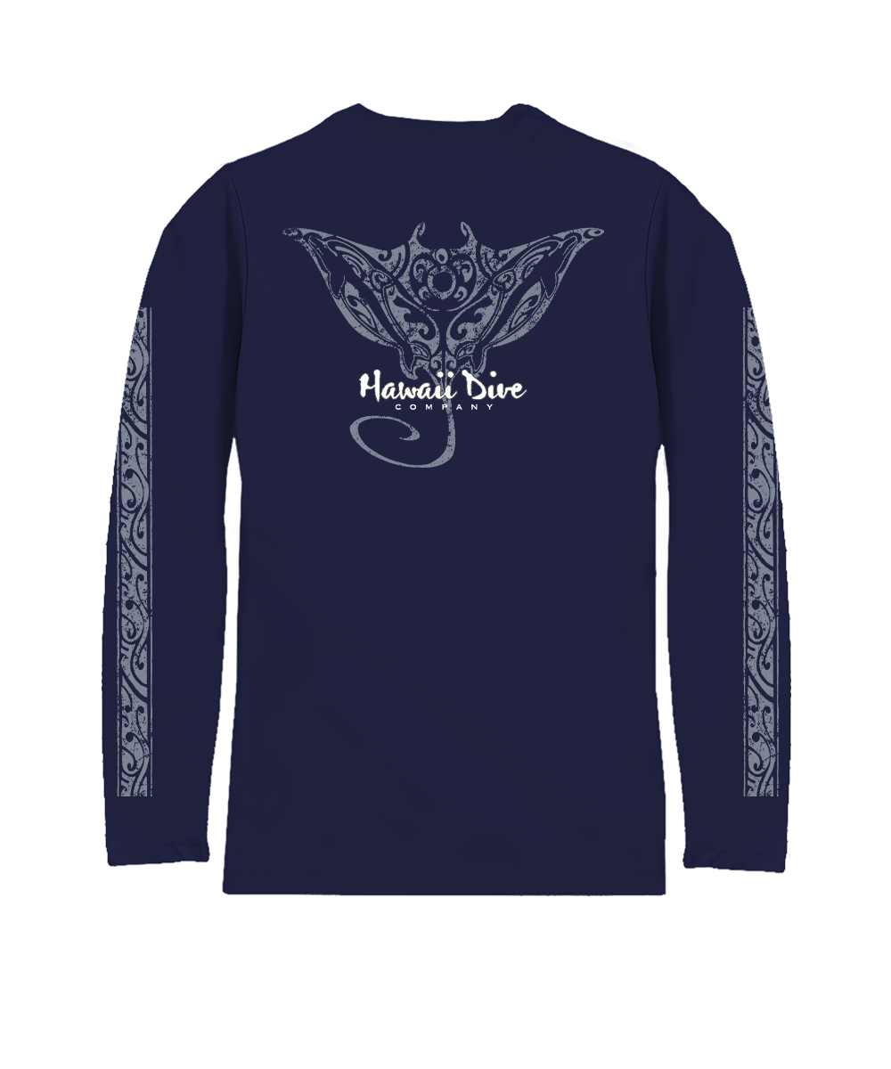 Tribal Dive - Indigo Long Sleeve Pima T-Shirt
