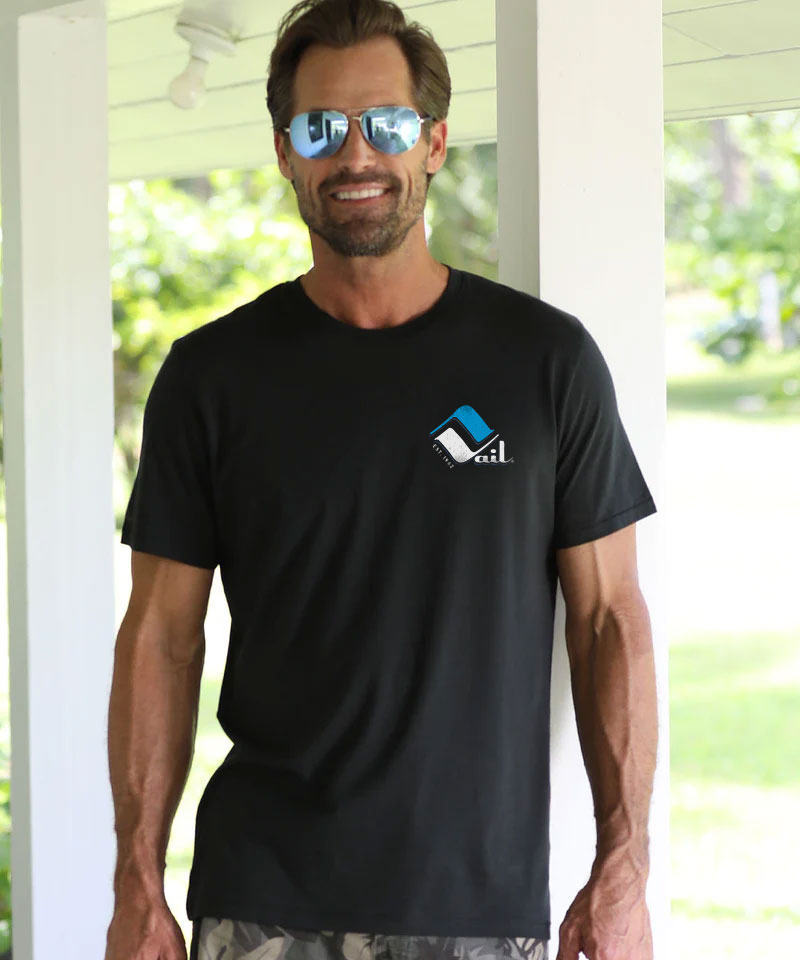 Retro Vail Frost - Jet Black Short Sleeve Pima T-Shirt