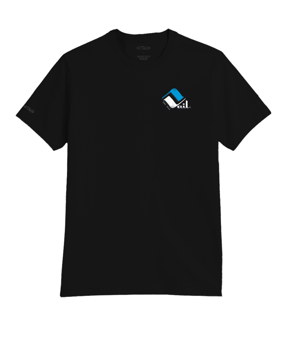 Retro Vail Frost - Jet Black Short Sleeve Pima T-Shirt