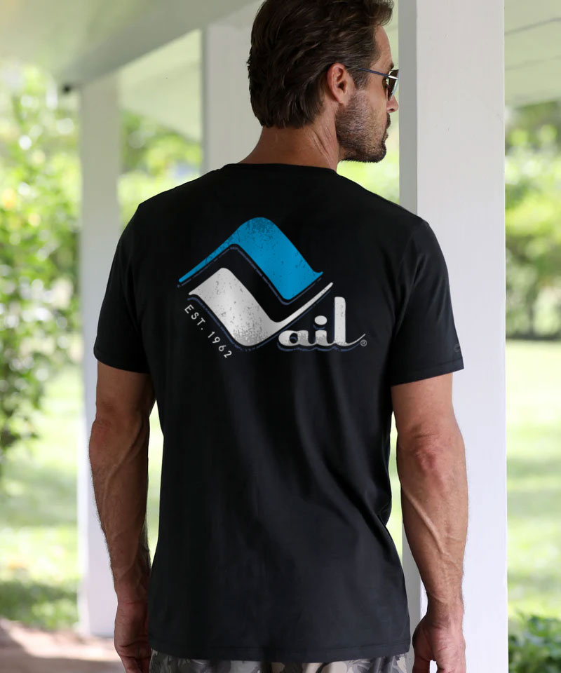 Retro Vail Frost - Jet Black Short Sleeve Pima T-Shirt