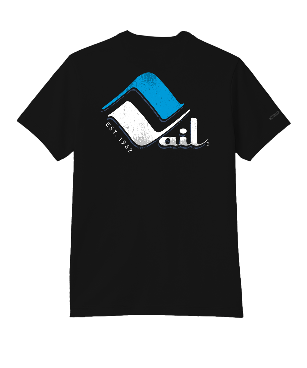 Retro Vail Frost - Jet Black Short Sleeve Pima T-Shirt