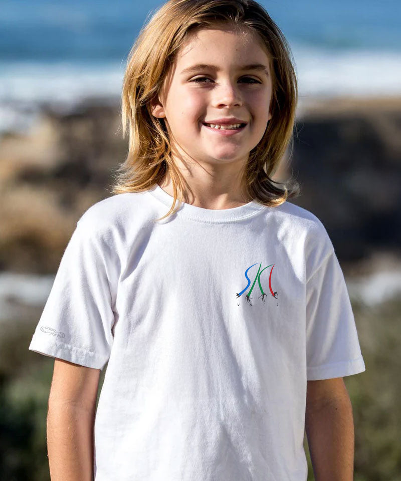 Vail Resort Ultimate Ski - White Short Sleeve Crewneck T-Shirt Style001