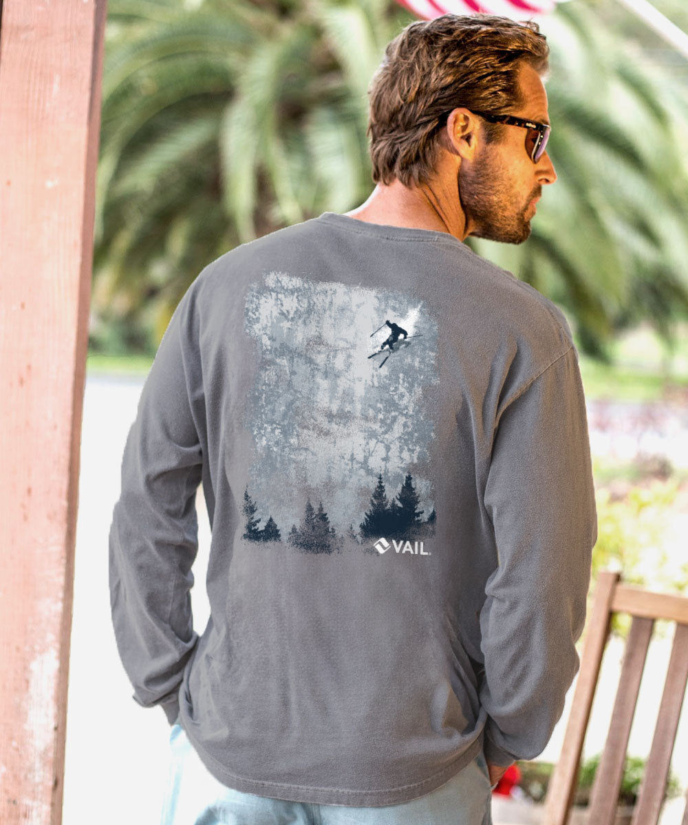 Vail Resort The Drop - Crater Dyed® Long Sleeve Crewneck T-Shirt