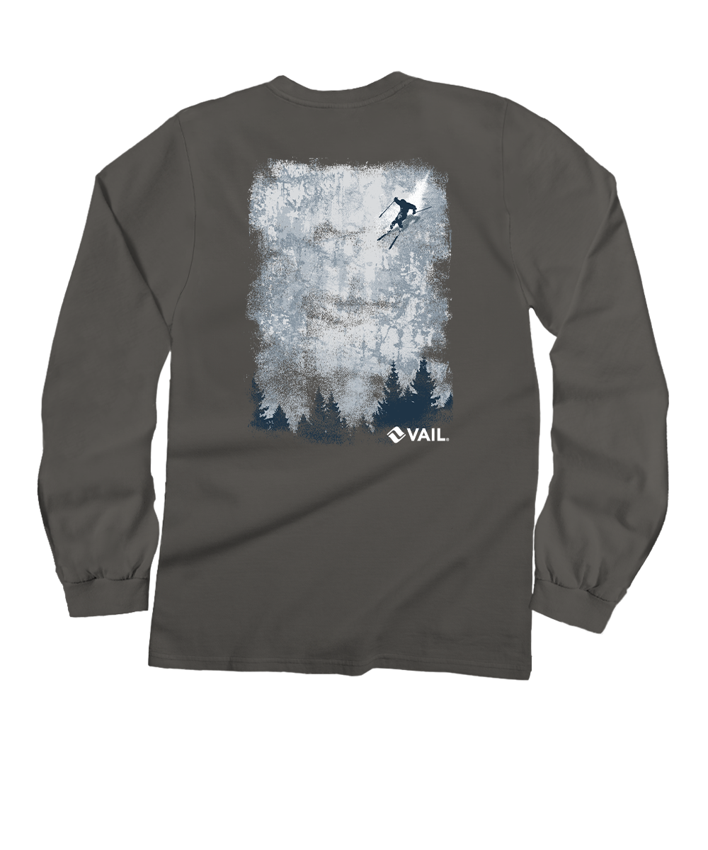Vail Resort The Drop - Crater Dyed® Long Sleeve Crewneck T-Shirt
