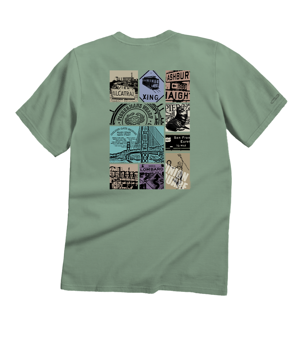 San Francisco Signs - Seaglass Short Sleeve Crewneck T-Shirt