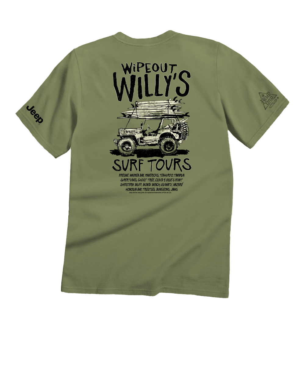 Jeep® Wipeout Willys - Hemp Dyed Short Sleeve Crewneck T-Shirt