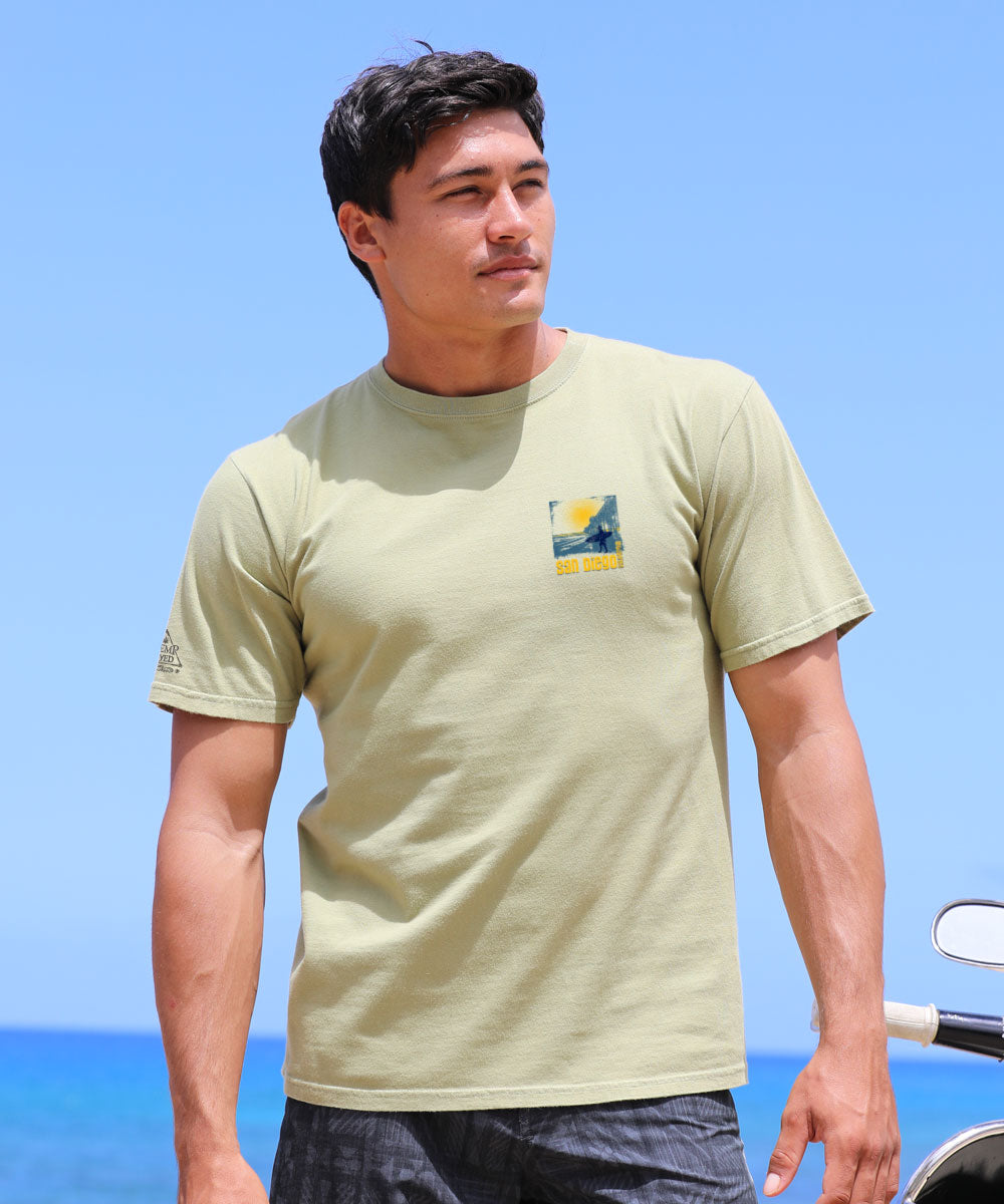 San Diego Pier - Hemp Dyed Short Sleeve Crewneck T-Shirt