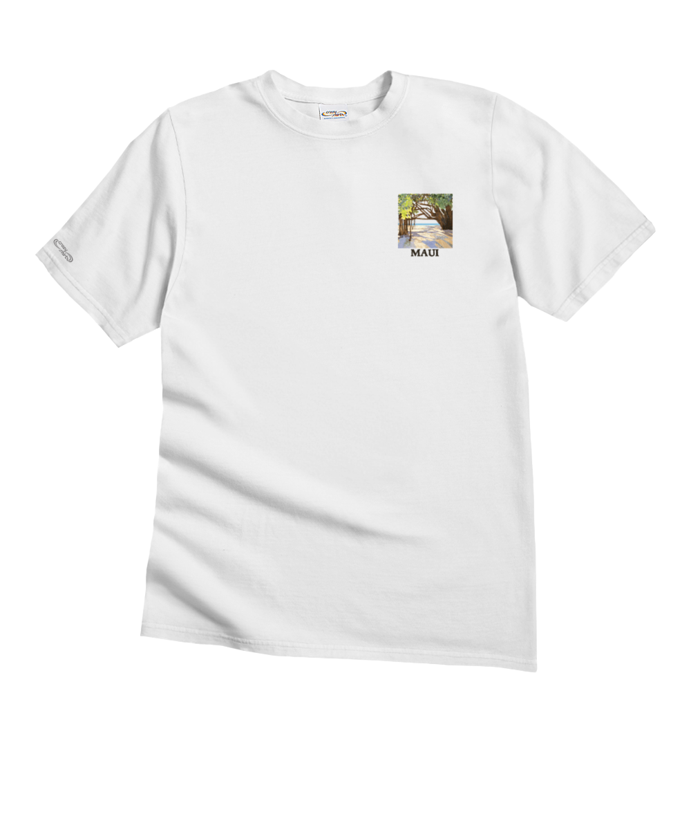 Banyan Tree Court - White Short Sleeve Crewneck T-Shirt