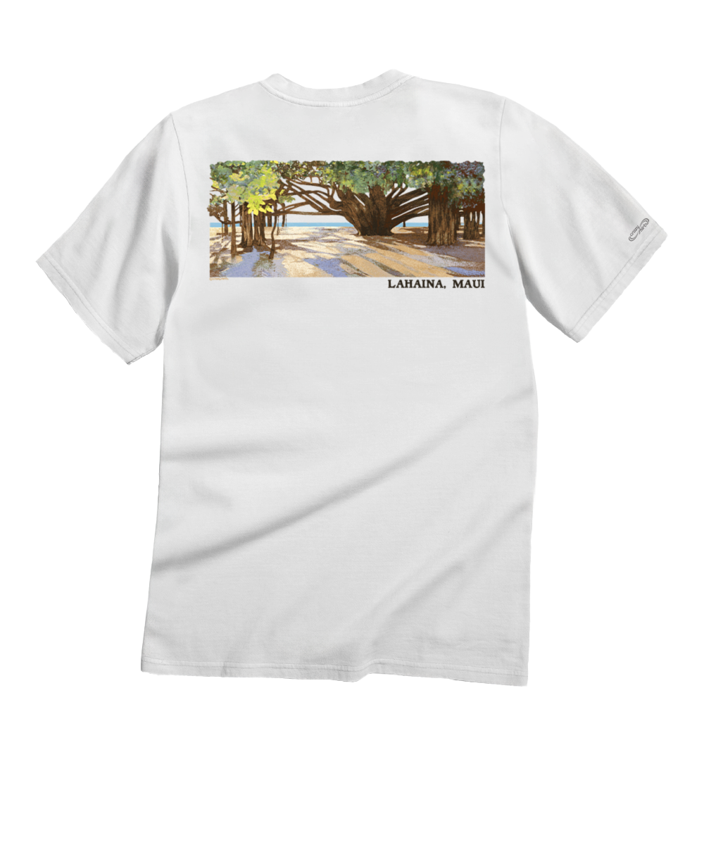 Banyan Tree Court - White Short Sleeve Crewneck T-Shirt