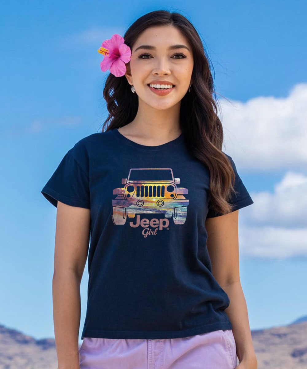 Jeep® Girl - Navy Short Sleeve Crewneck T-Shirt