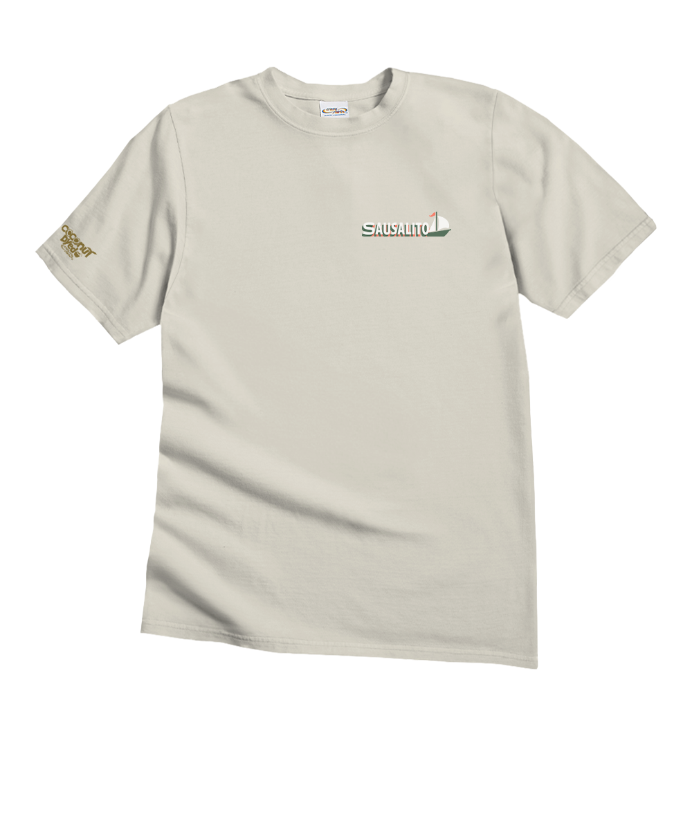 Sausalito Map - Coconut Dyed Short Sleeve Crewneck T-Shirt