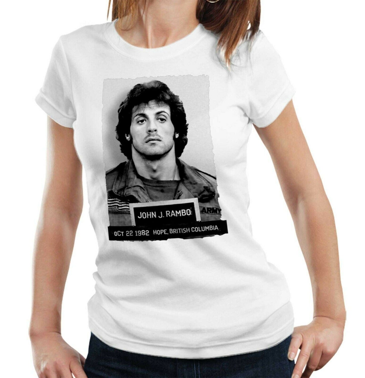 Rambo Mugshot Tshirt Fitted Ladies