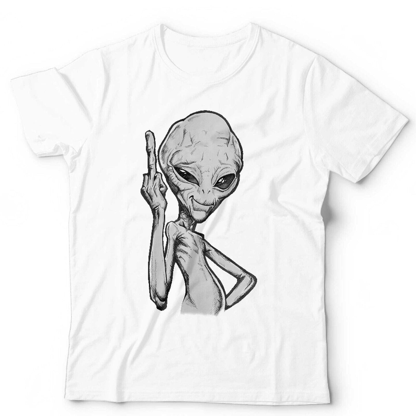 Funny Alien Middle Finger UFO TShirt Unisex