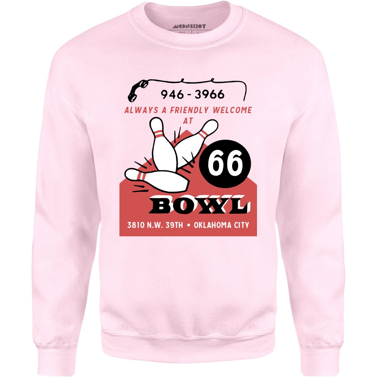 66 Bowl - Oklahoma City, OK - Vintage Bowling Alley - Unisex Sweatshirt