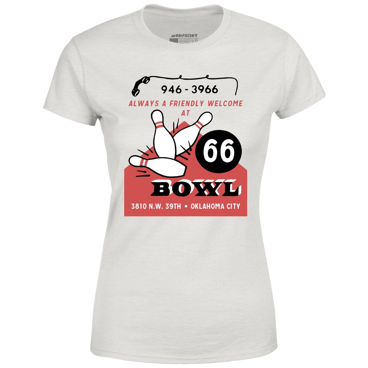 66 Bowl - Oklahoma City, OK - Vintage Bowling Alley - Women's T-Shirt