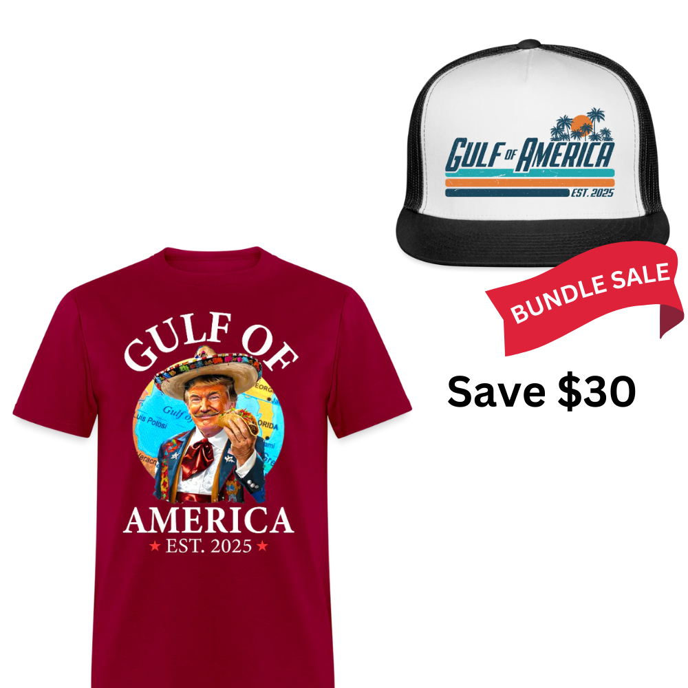 Gulf Of America Funny Taco T Shirt + Trucker Hat Bundle