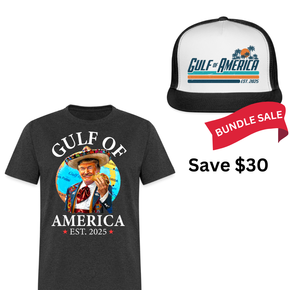 Gulf Of America Funny Taco T Shirt + Trucker Hat Bundle