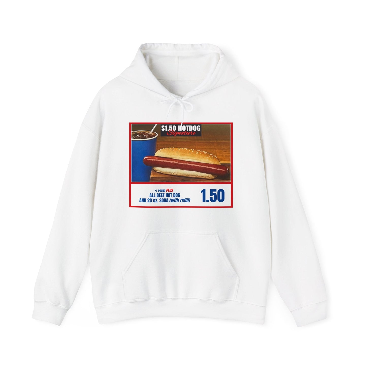 Costco $1.50 Hotdog (with back quote) - Unisex Heavy Blendâ„¢ Hooded Sweatshirt
