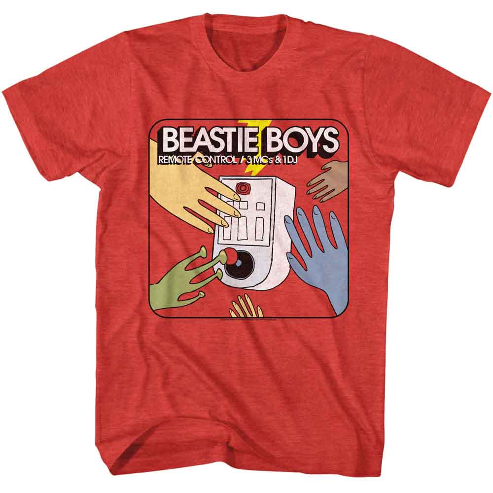 Beastie Boys - Remote Control - American Classics Officially Licensed - Red Heather Adult Short Sleeve T-Shirt