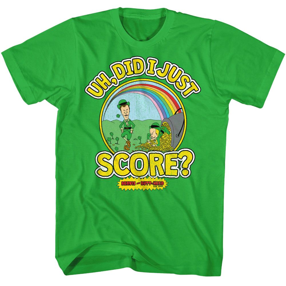 Beavis And Butthead - Getting Jiggy - American Classics - Solid Green Adult Short Sleeve T-Shirt