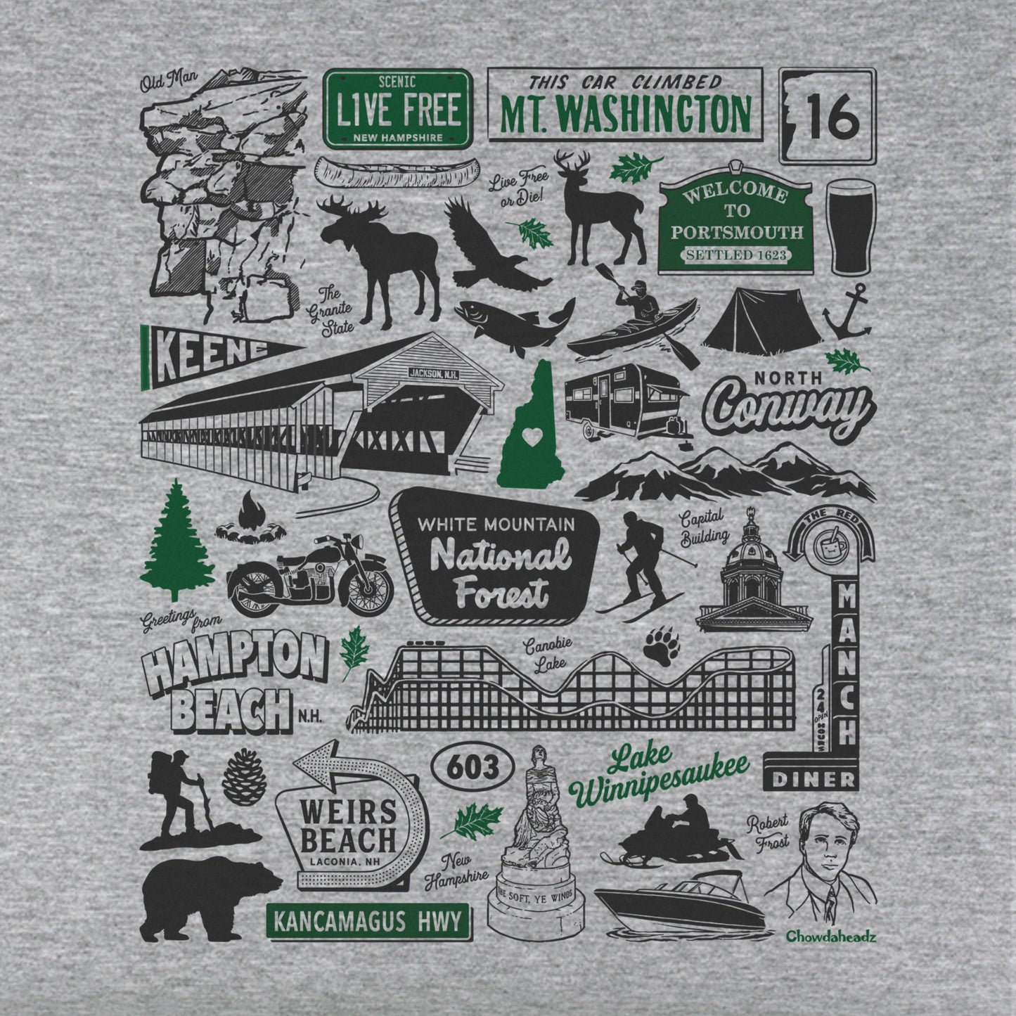 New Hampshire Tourist Attraction Youth T-shirt