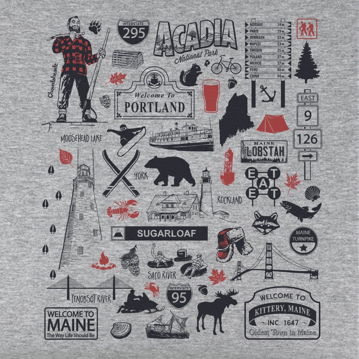 Maine Tourist Attraction Youth Hoodie