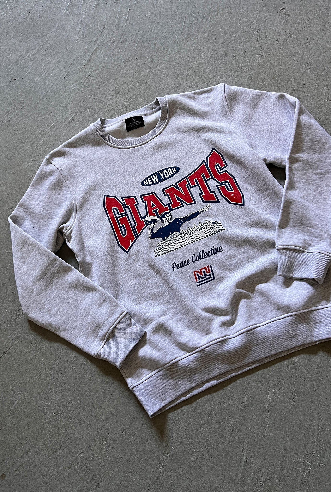 New York Giants Washed Graphic Crewneck - Ash