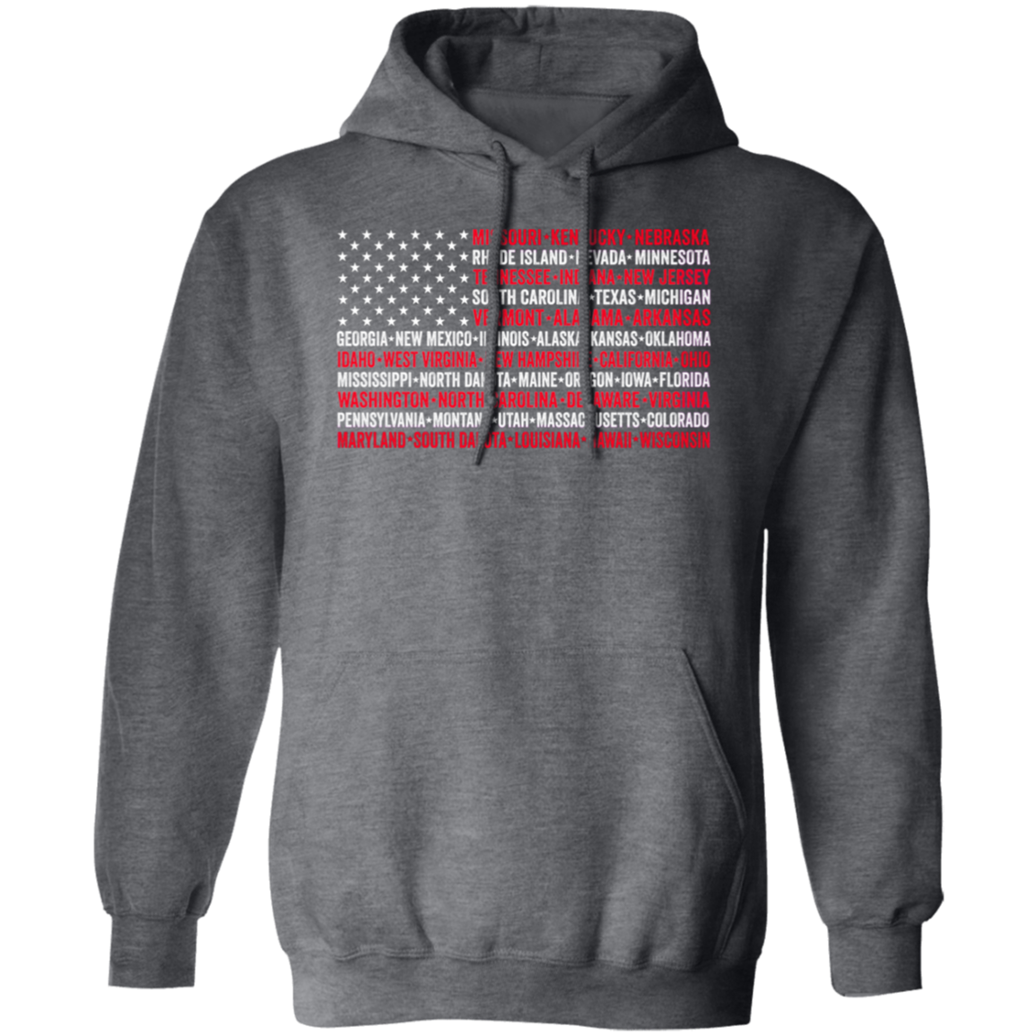 Vintage American Flag With States Hoodie