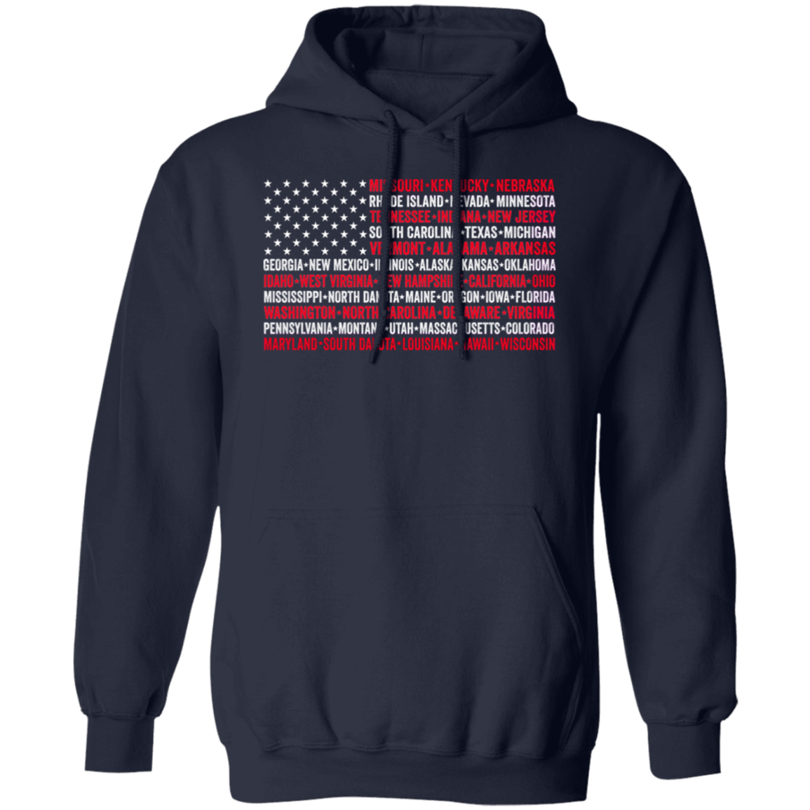 Vintage American Flag With States Hoodie