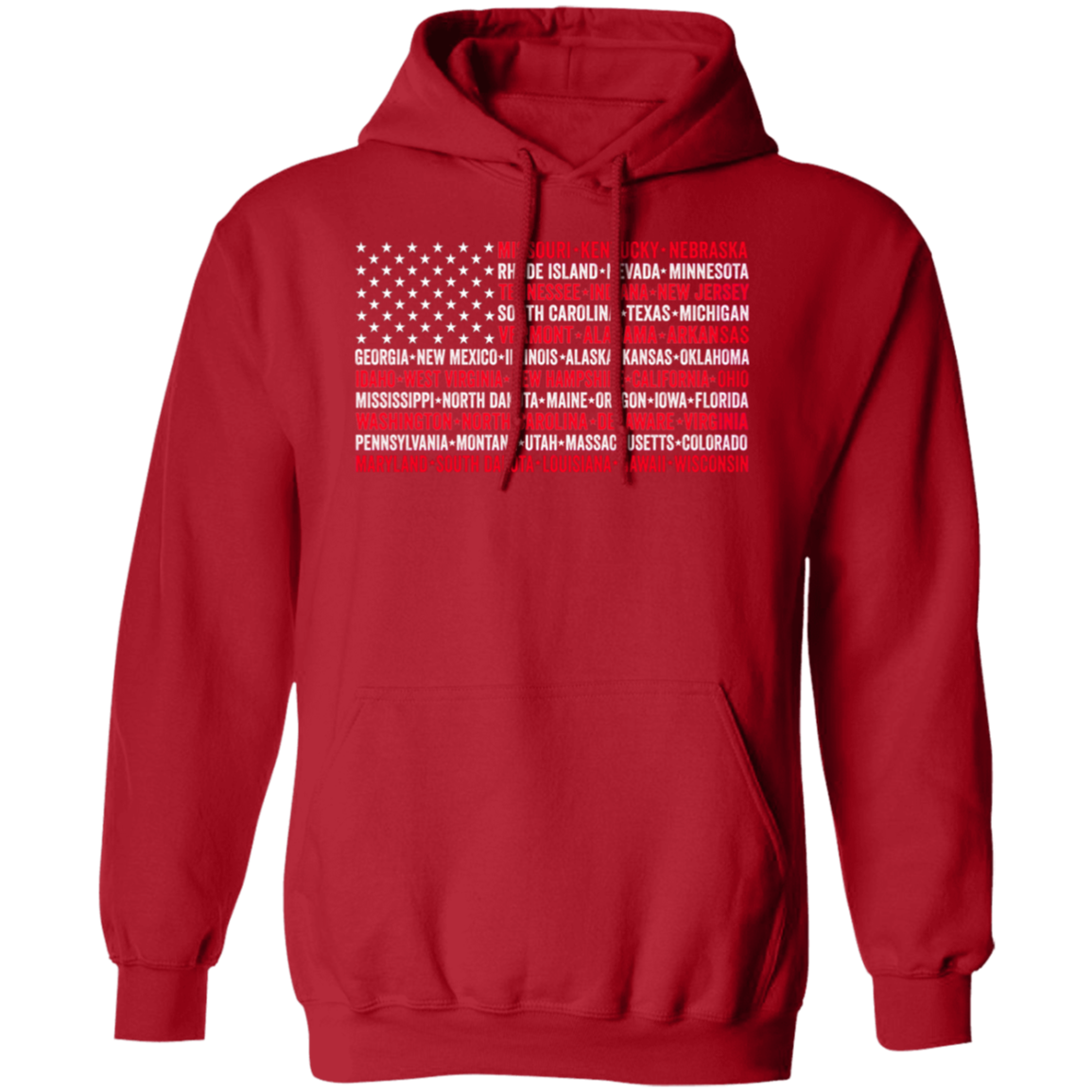 Vintage American Flag With States Hoodie