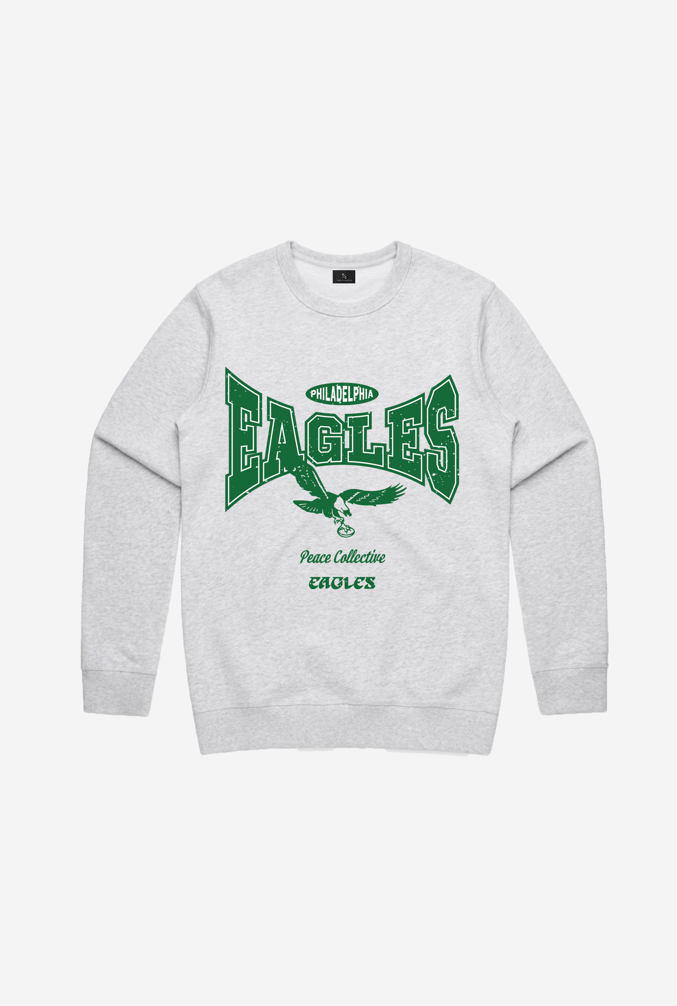 Philadelphia Eagles Washed Graphic Crewneck - Ash