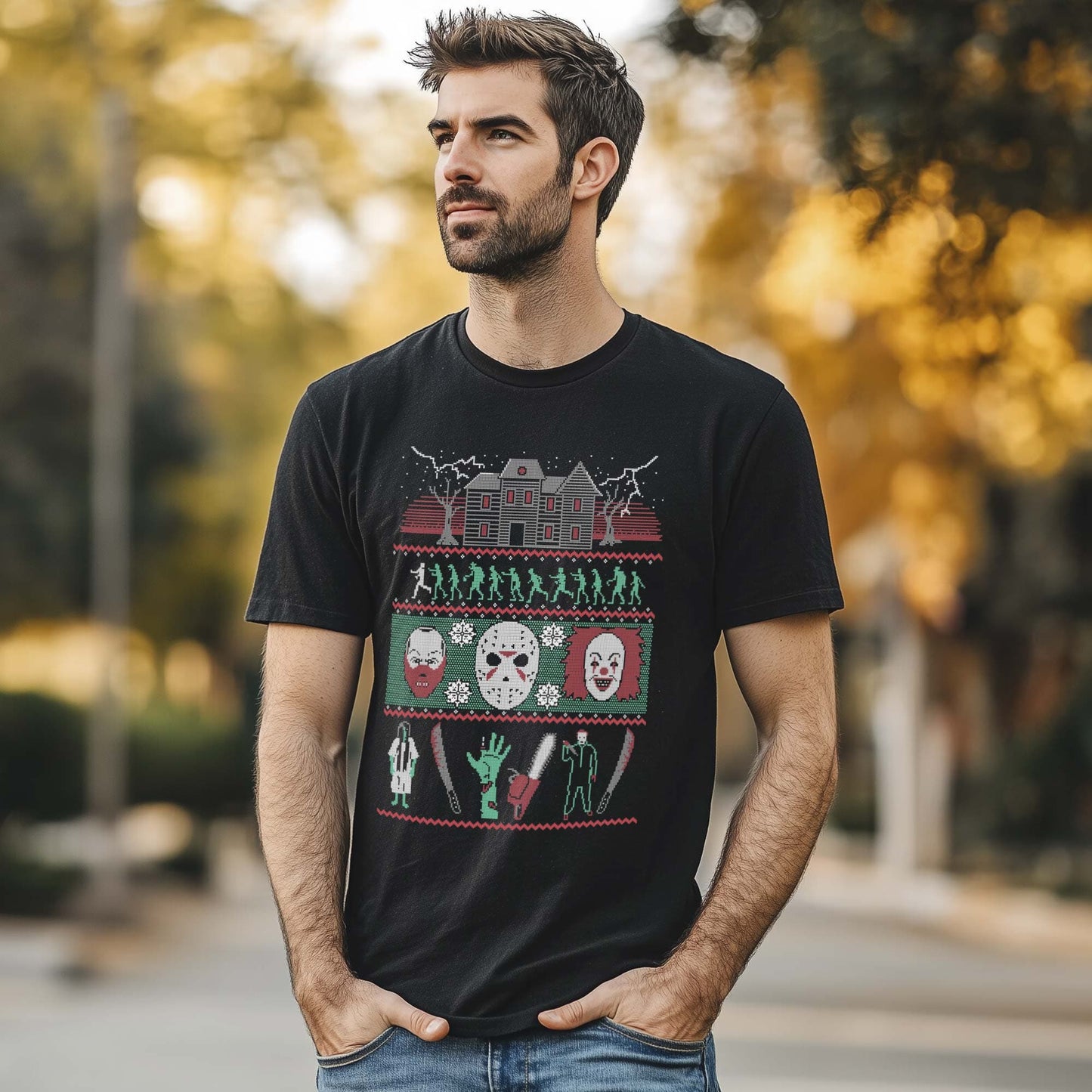 Classic Horror Xmas Sweater T-Shirt